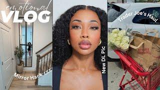 VLOGWORKING THROUGH MY EMOTIONS DIY WALMART MIRROR HACKTRADER JOES HAUL &MORE