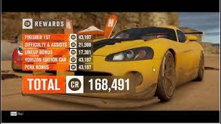 The quickest easiest way I found to earn CR credits in-game money in the game Forza Horizon 3