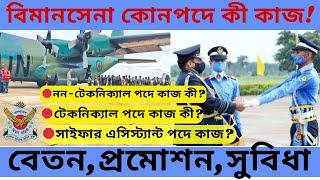 বিমানসেনা টেকনিক্যাল ও নন-টেকনিক্যাল পদের কাজ কী  Technical And Non Technical Trade Air Force job