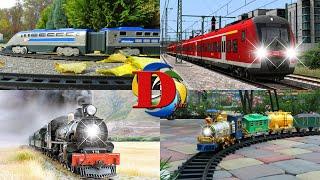 Поезда для детей  Видео про игрушки и железнодорожный транспорт
