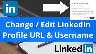 How To Change LinkedIn Profile URL & Username  Create and Edit a CUSTOM LINKEDIN Profile URL