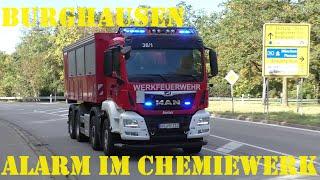 ALARM IM WACKER CHEMIEWERK GROSSALARM WERKFEUERWEHREN & Feuerwehren & Rettung KREIS ALTTÖTTING