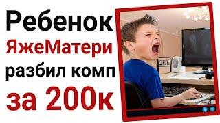 Ребенок яжематери разбил компьютер за 200 тысяч рублей