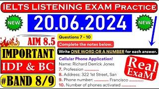 IELTS LISTENING PRACTICE TEST 2024 WITH ANSWERS  20.06.2024