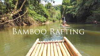 Khao Sok Bamboo rafting  river rafting with drink in the jungle Khao Lak day trip 4K