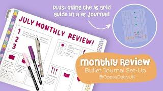 Creating a Monthly Review Spread in my B5 Bullet Journal using the A5 Grid Guide