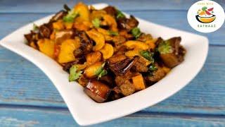 Sri Lankan Muslim Style Kaliya CurryEasy Kaliya Curry Recipe Fried Brinjal and Ash Plantain curry