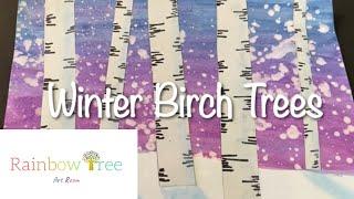 Art For Kids  WINTER BIRCH TREES  Easy step-by-step tutorial