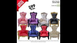 $99 Kids Throne Chairs 214.853.0989
