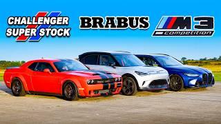 800hp Dodge Super Stock v BMW M3 v BRABUS DRAG RACE