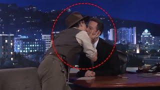 ALL CASES when JOHNNY DEPP KISSING JIMMY KIMMEL