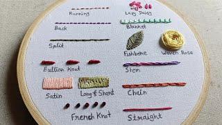 Hand Embroidery for Beginners  14 basic embroidery stitches by Lets Explore