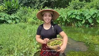 kehutan petik sayuran untuk masak menu spesial sayur plecing kangkung  makanan khas pedesaan