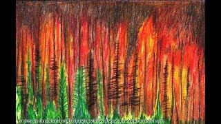 How to Draw a Forest Fire Step by Step - very easy