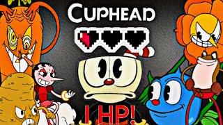 Cuphead 1 HP Against ALL World 1 Bosses