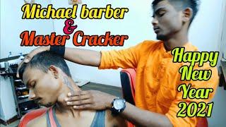 Michael barber & Master Cracker Intense Head Massage with Neck cracking Happy New Year 2021