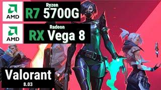 Ryzen 7 5700G + Vega 8 iGPU vs VALORANT