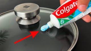 Even rich people do THIS Simply apply toothpaste to the lid of the pan