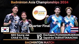 SEO Seung Jae CHAE Yu Jung vs PUAVARANUKROH TAERATTANACHAI  Badminton Asia Championships 2024