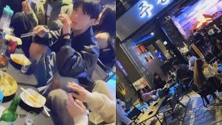 Jungkook candidly reacts to the fan disturbing his dinner with Eunwoo and Jaehyun