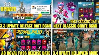 3.3 Update Release Date Bgmi  Next Classic Crate Bgmi  A8 Royal Pass Release Date  3.4 Update