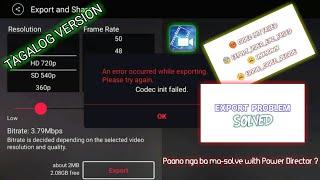 Codec init failed Export Video ENC failed Unknown Error Codec code Tagalog Version