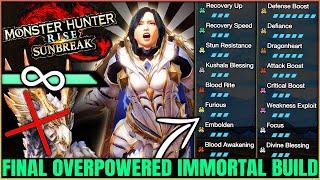 New ULTIMATE Immortal Build - NEVER Cart & HUGE Damage - All Weapons - Monster Hunter Rise Sunbreak