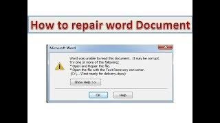 How to Repair and Recover Corrupted Word File without Software