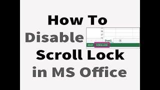 How to disable Scroll Lock in Excel 2013  Laptop  Turn off Scroll Lock