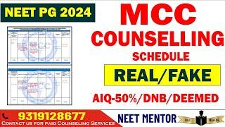 NEET PG 2024 ll MCCAIQ-50% + DNB + DEEMED + NBE-DIPLOMA Counseling Schedule Published #neetpg2024