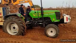 INDO FARM 3055 DI 60 HP tractor डबल जोड़ा हेवी ट्राला