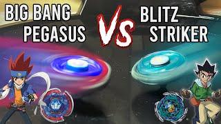 METAL WINGS vs METAL HORNS Big Bang Pegasus FD vs Blitz Striker 100RSF. Beyblade Metal Fight