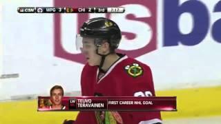 Teuvo Teravainen scores first NHL goal vs. Winnipeg Jets. January 16th 2015 HD