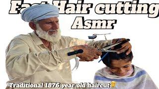 Asmr 150year old hair cutting ️ with barber is old public