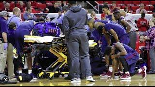 College basketball player collapses and DIES on the court