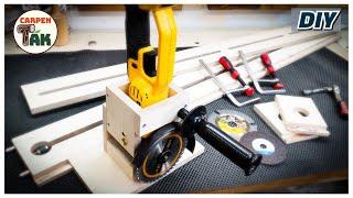 DIY - Awesome Angle Grinder Track Saw  Newly Designed Guide Track System  Woodworking
