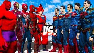 TEAM SUPERHEROES RED VS TEAM SUPERMAN - EPIC SUPERHEROES WAR