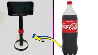 how to make creative mobile stand with plastic bottle