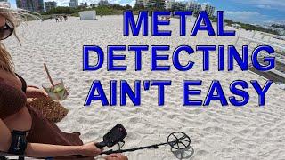 Metal detecting aint easy 2. Beach metal detecting today and so many crazy things happening.