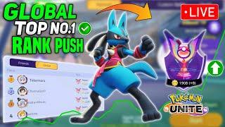 Global Top No.1 Rank Push lets do it Live Day 13 Pokemon unite