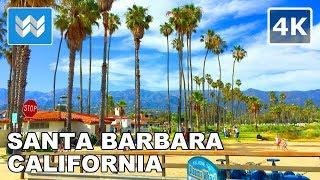 Walking from State St to Stearns Wharf in Downtown Santa Barbara California  Travel Guide  【4K】