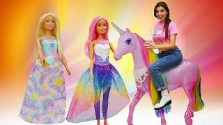 Лучшие видео для девочек - Новые куклы Barbie Dreamtopia - Веселые игры с Барби.