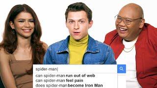 Tom Holland Zendaya & Jacob Batalon Answer the Webs Most Searched Questions  WIRED