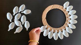 Beautiful Wall Hanging Craft Using Plastic Spoons  Paper Craft For Home Decoration  DIY Wall Decor