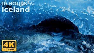 White Noise Relaxing Ice Caves Sounds Stream Water drop in Iceland Relaxing Ambiance ASMR