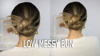 60 SECOND LOW MESSY BUN TUTORIAL ️