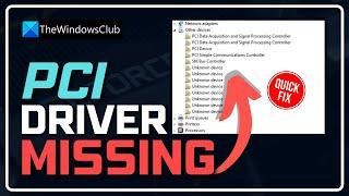 PCI device driver missing Where do I download it?