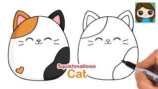 How to Draw a Cute Cat Easy  Squishmallows