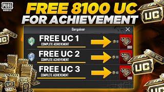 Get Free UC From PUBG Mobile  Do Achievements & Get  8100 UC PUBGM