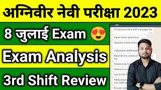 Navy Exam 8 July 2023 Shift 3 Review  Navy Exam 2023 Review Today